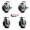 Service Caster 5 Inch Rubber on Aluminum Caster Set with Roller Bearings 2 Brakes 2 Rigid SCC-20S520-RAR-TLB-2-R-2 - alternate 1